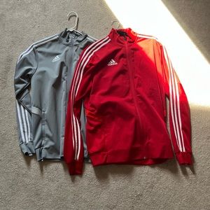 2 addidas zip up sweaters